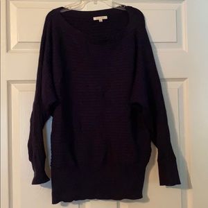 Skies Are Blue Large Navy Blue Sweater Boat Neck